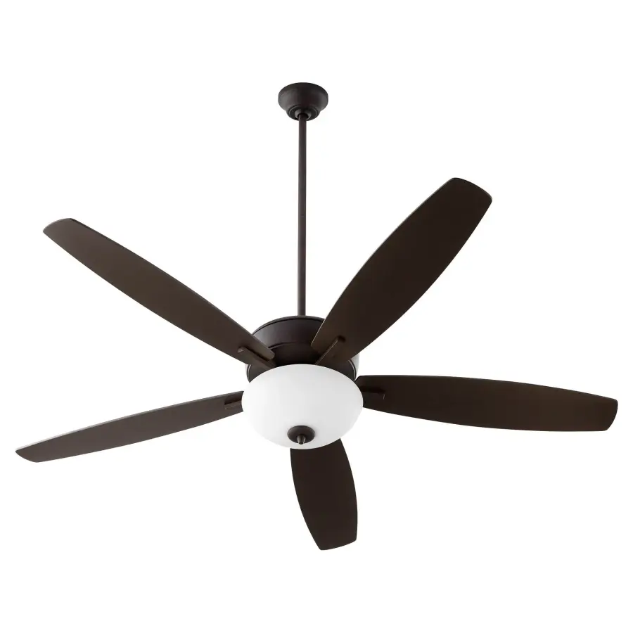 Breeze 60" Oiled Bronze Ceiling Fan with Opal Bowl Light - Image 1