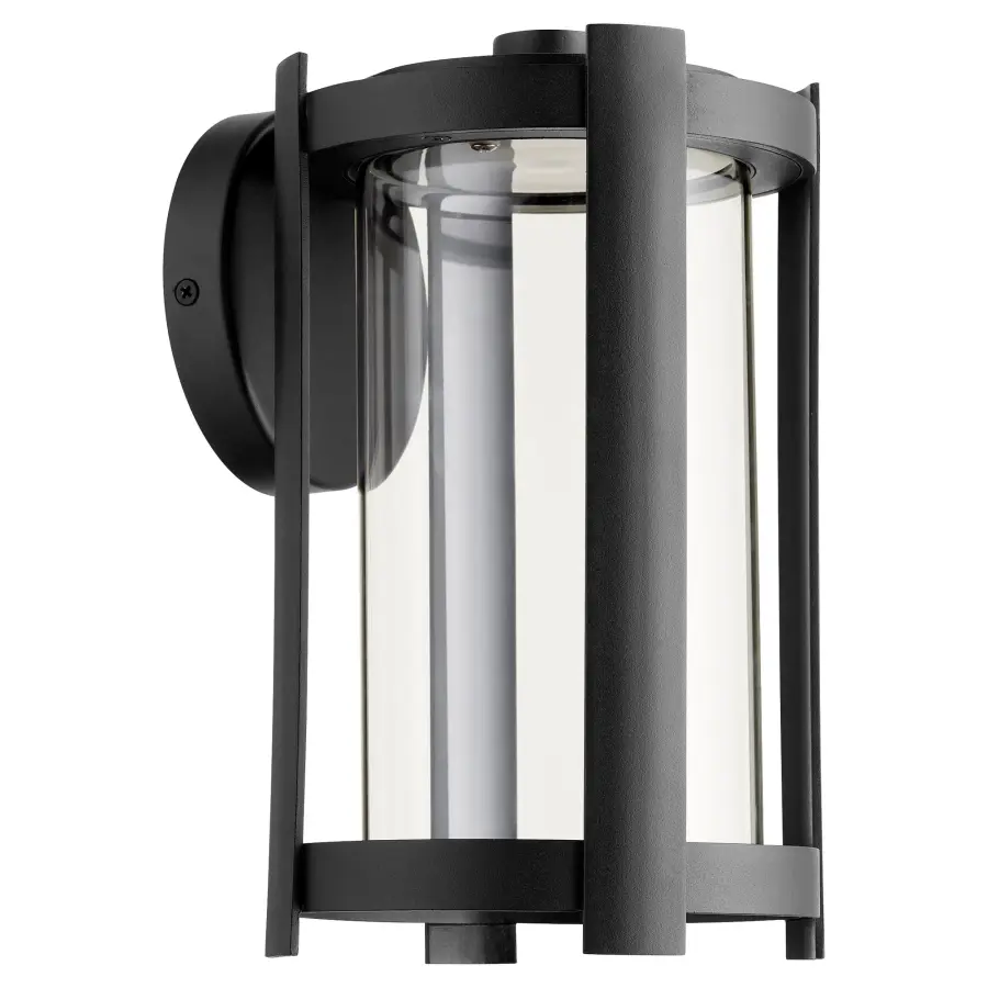 Solu 11" Outdoor Wall Lantern in Textured Black - Image 1