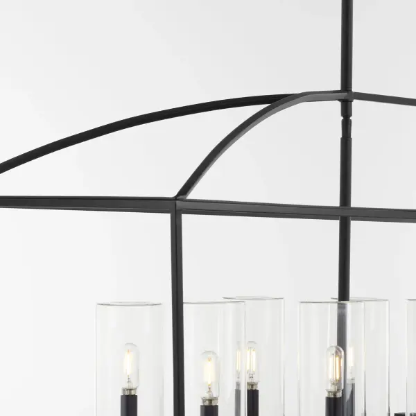 Odeon 10-Light Outdoor Linear Chandelier in Matte Black - Image 3