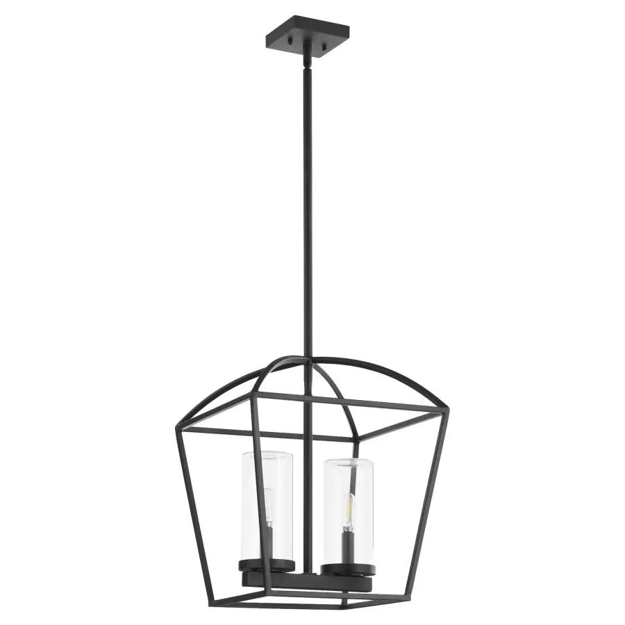 Odeon 2-Light Outdoor Pendant in Matte Black - Image 1