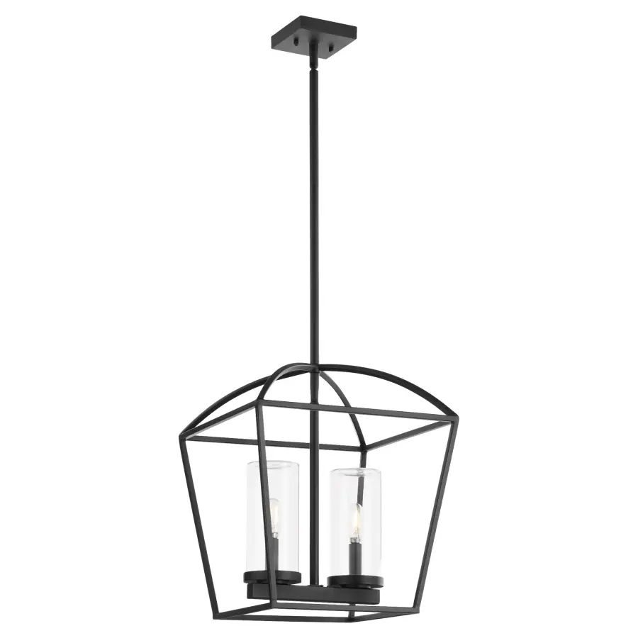 Odeon 2-Light Outdoor Pendant in Matte Black - Image 2