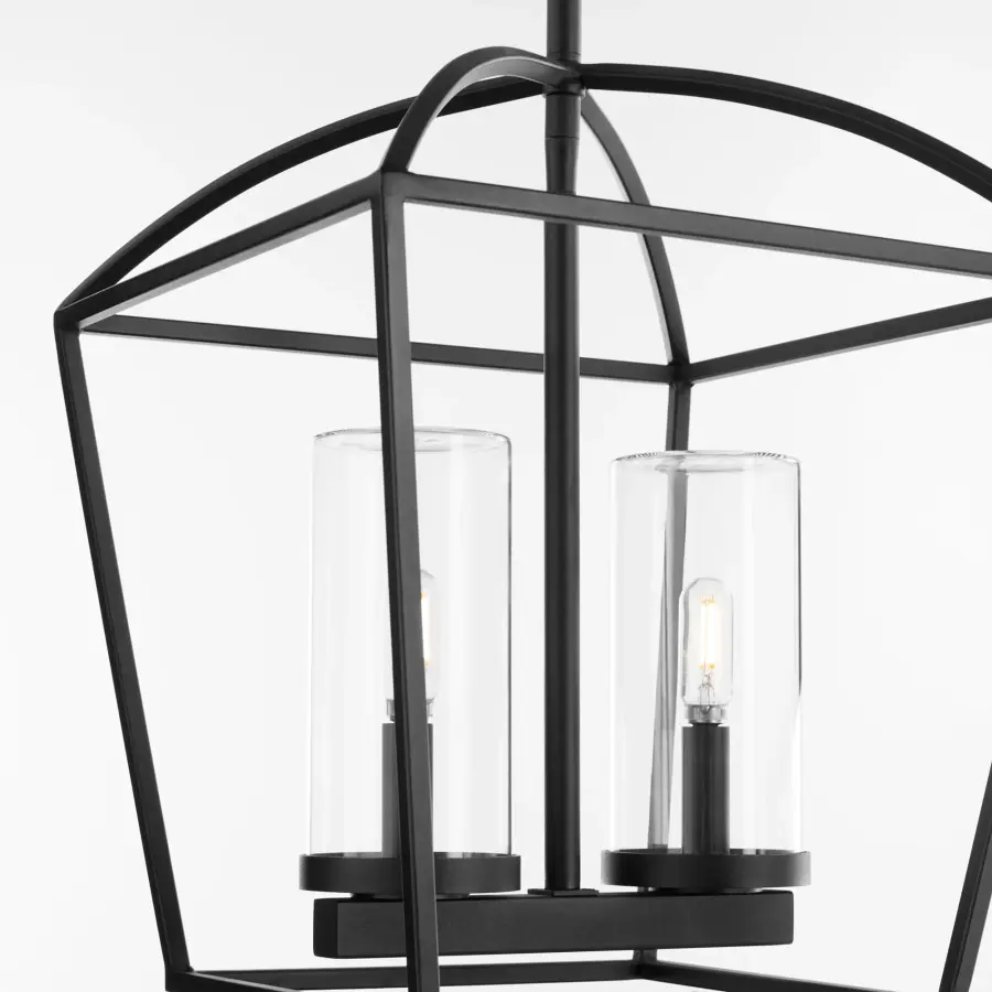 Odeon 2-Light Outdoor Pendant in Matte Black - Image 3
