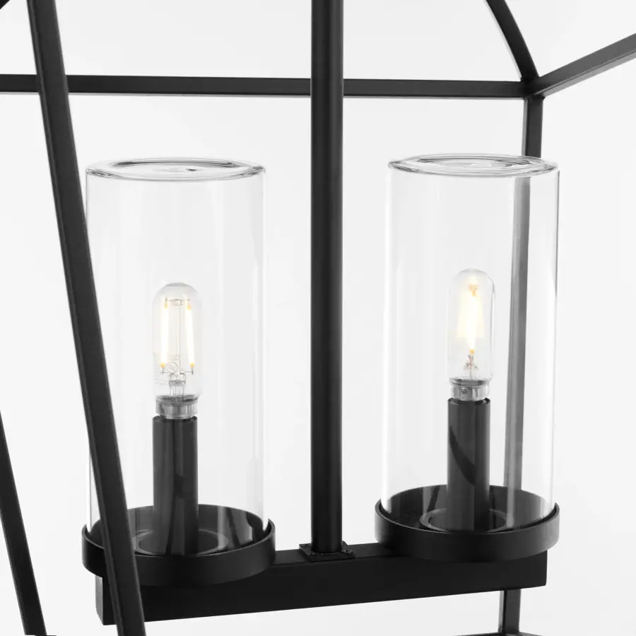 Odeon 2-Light Outdoor Pendant in Matte Black - Image 4