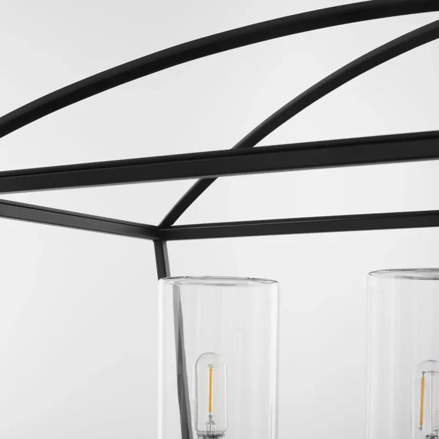 Odeon 5-Light Outdoor Linear Chandelier in Matte Black - Image 3