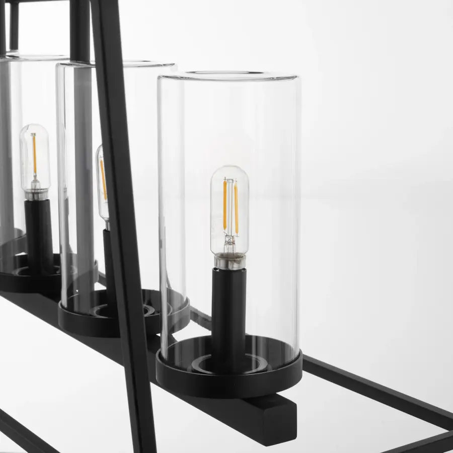 Odeon 5-Light Outdoor Linear Chandelier in Matte Black - Image 4