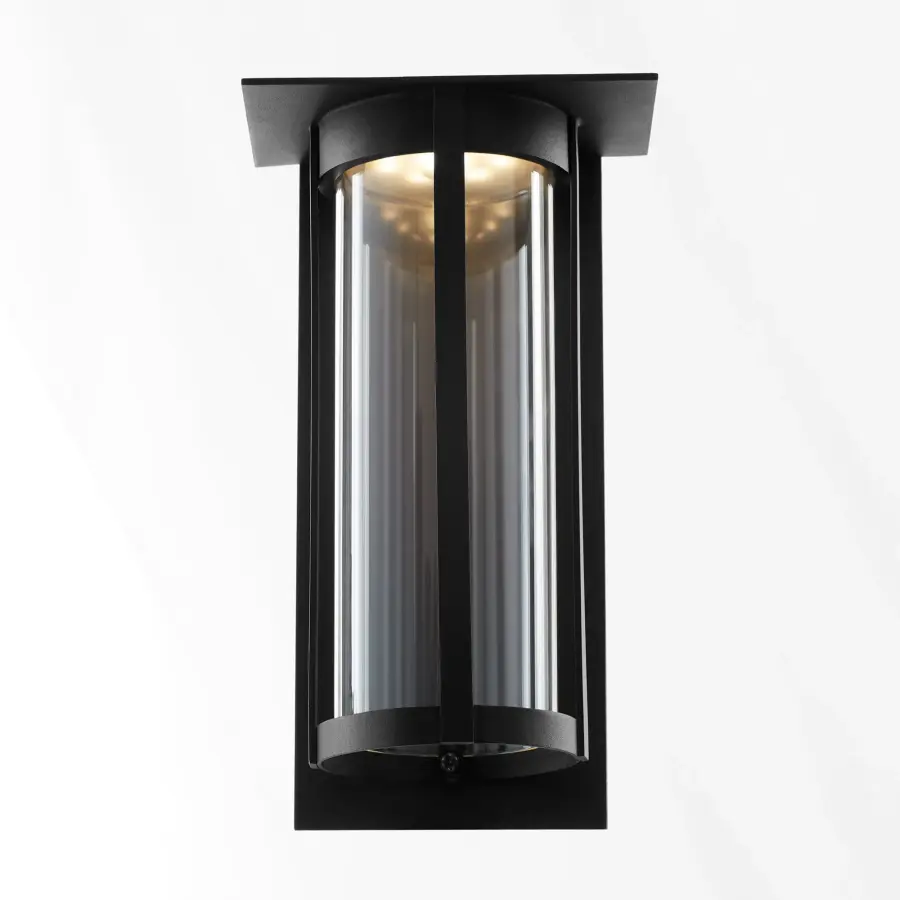 Abram 12" Outdoor Lantern in Black - Image 3
