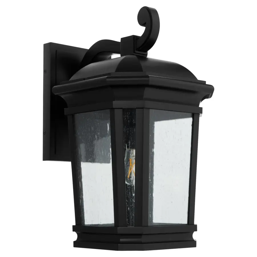 Murphy 12" Outdoor Wall Lantern in Matte Black - Image 1