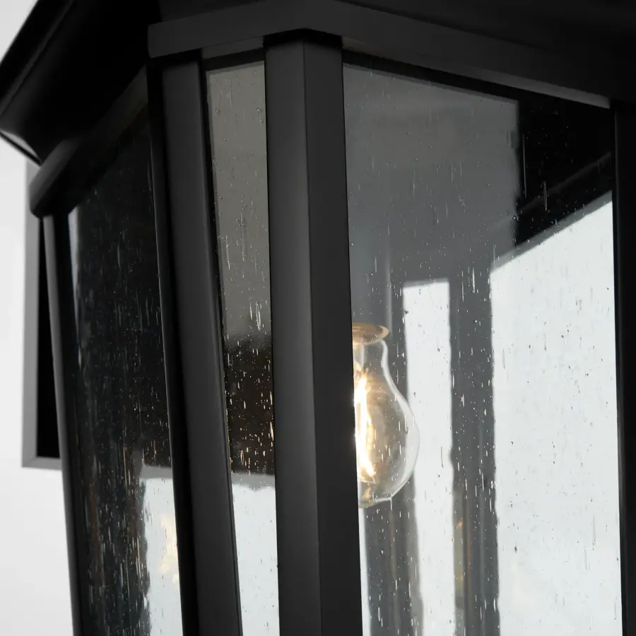 Murphy 12" Outdoor Wall Lantern in Matte Black - Image 3