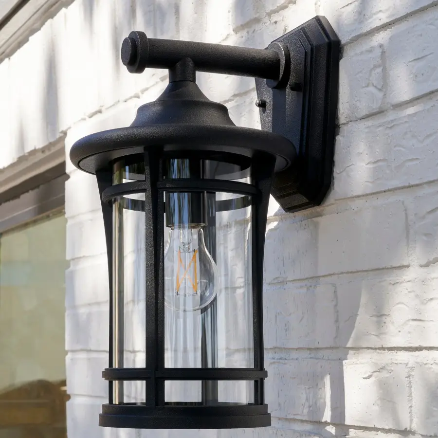 Haley 15" Outdoor Wall Lantern in Noir - Image 3
