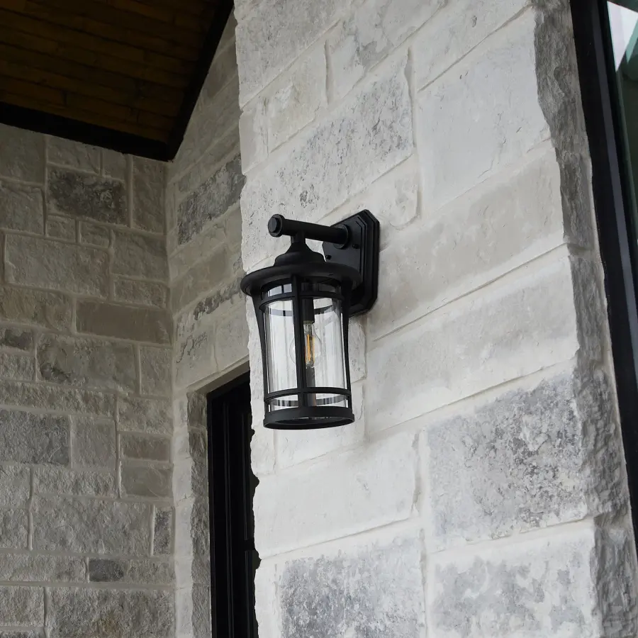Haley 18" Outdoor Wall Lantern in Noir - Image 3