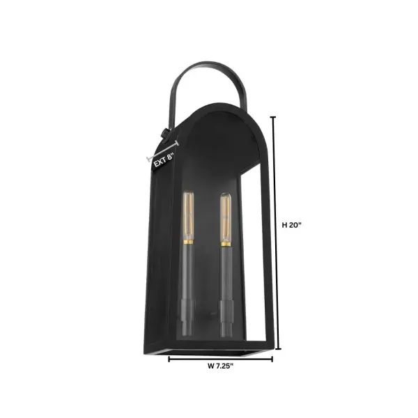 Rossi 20" Outdoor Lantern in Matte Black - Image 5