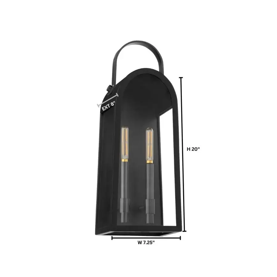 Rossi 20" Outdoor Lantern in Matte Black - Image 5