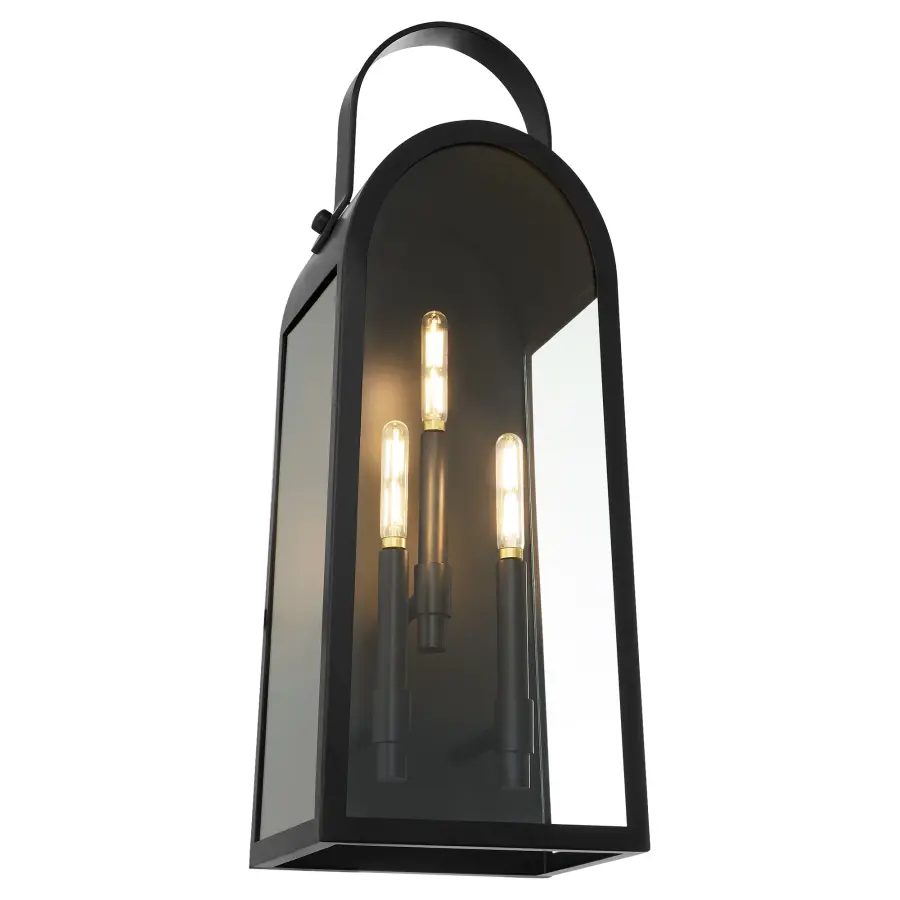 Rossi 25" Outdoor Lantern in Matte Black - Image 2
