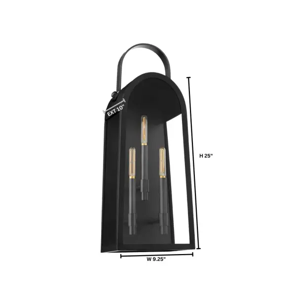 Rossi 25" Outdoor Lantern in Matte Black - Image 5