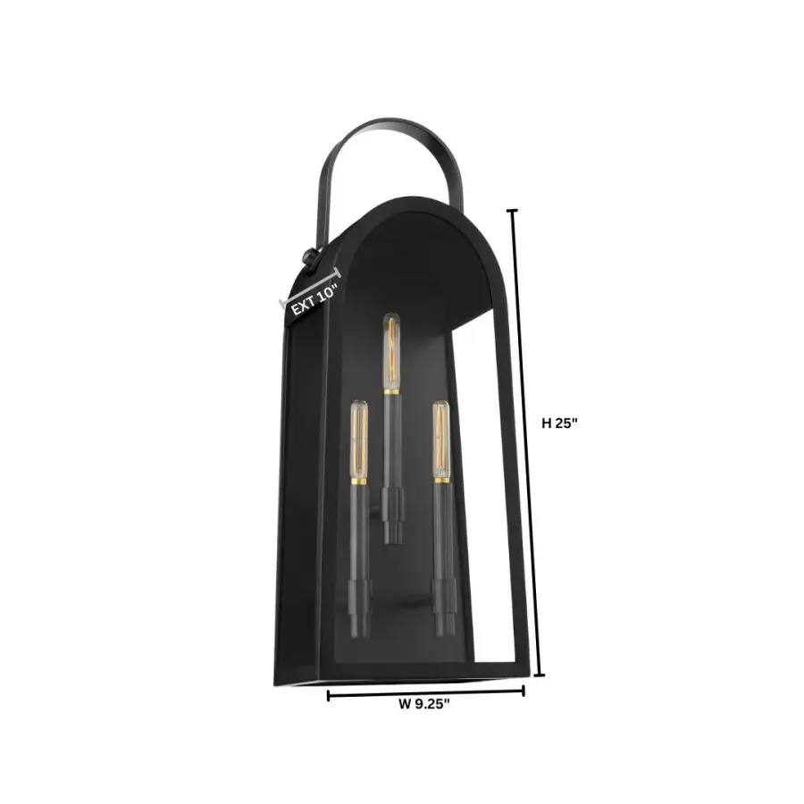 Rossi 25" Outdoor Lantern in Matte Black - Image 5