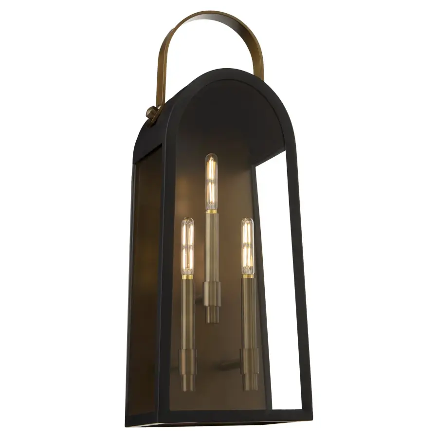 Rossi 25" Outdoor Lantern in Matte Black - Image 2