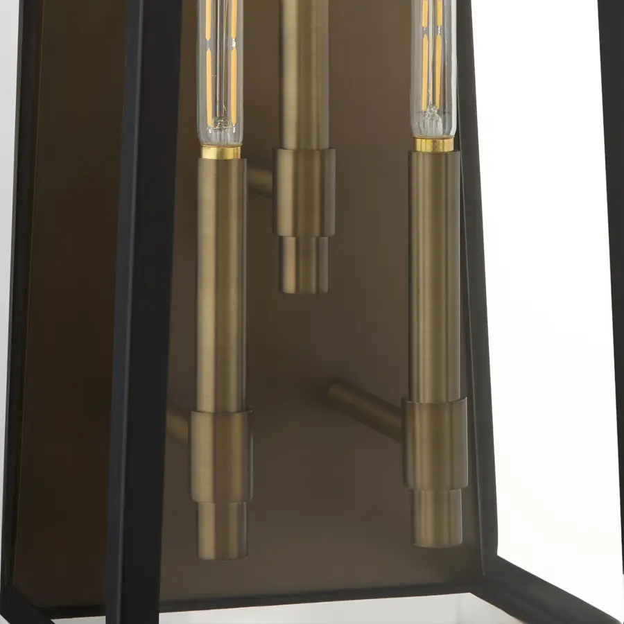 Rossi 25" Outdoor Lantern in Matte Black - Image 3