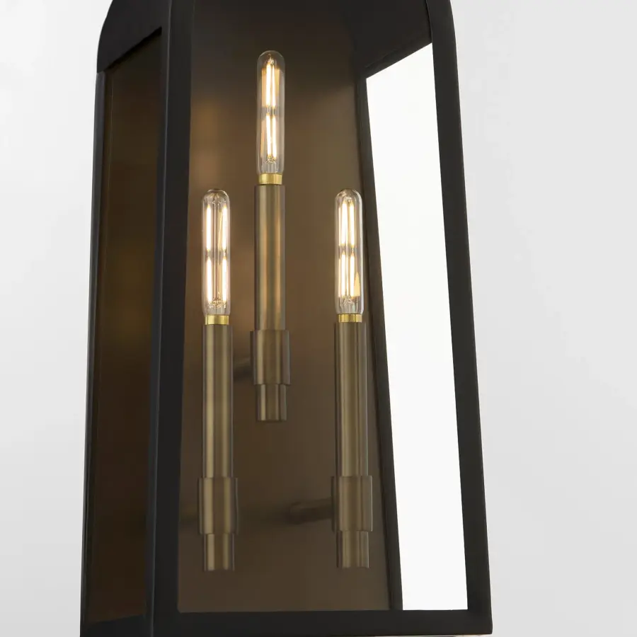 Rossi 25" Outdoor Lantern in Matte Black - Image 4