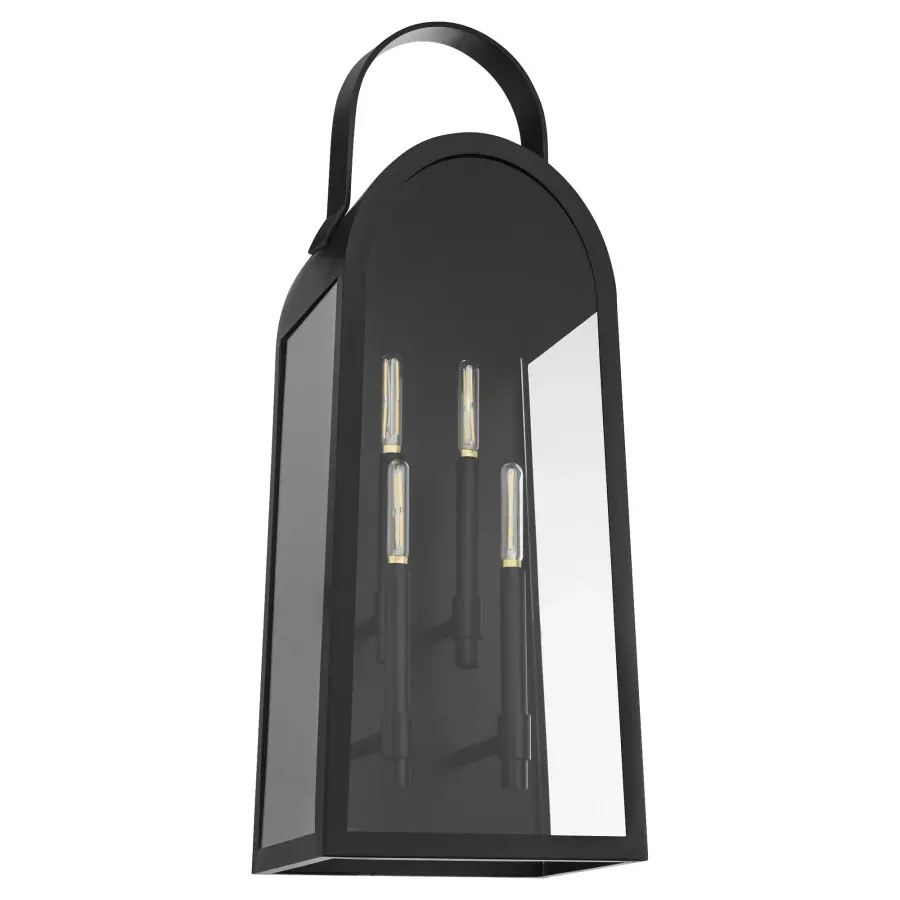 Rossi 30" Outdoor Lantern in Matte Black - Image 1