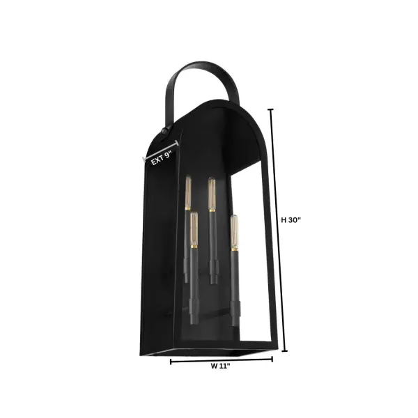 Rossi 30" Outdoor Lantern in Matte Black - Image 5