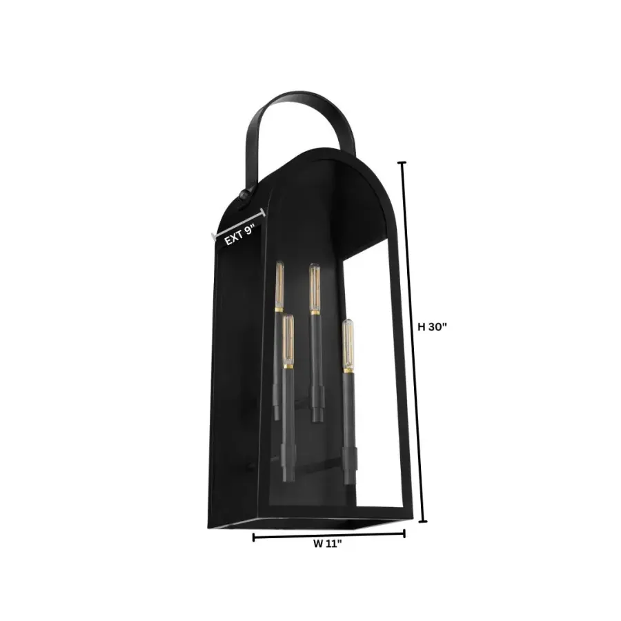 Rossi 30" Outdoor Lantern in Matte Black - Image 5