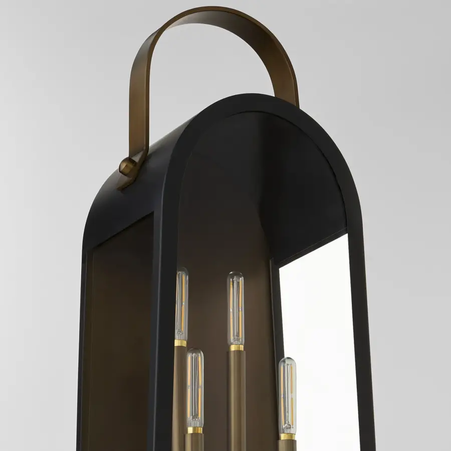 Rossi 30" Outdoor Lantern in Matte Black - Image 3