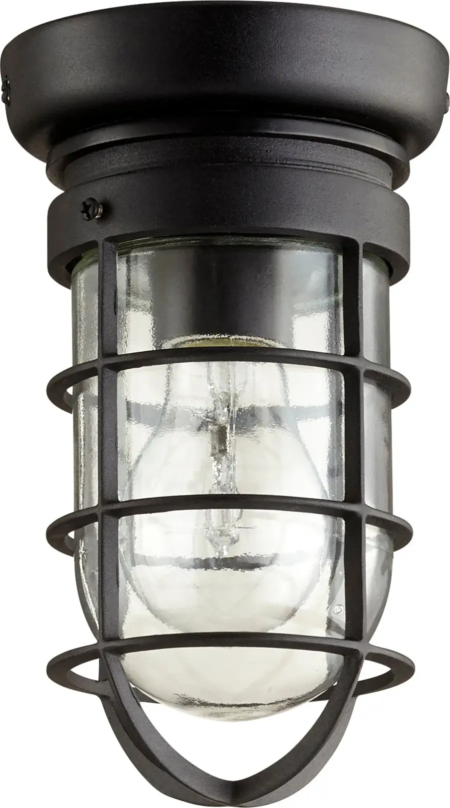 Bowery 1-Light 8" Outdoor Ceiling Mount in Black