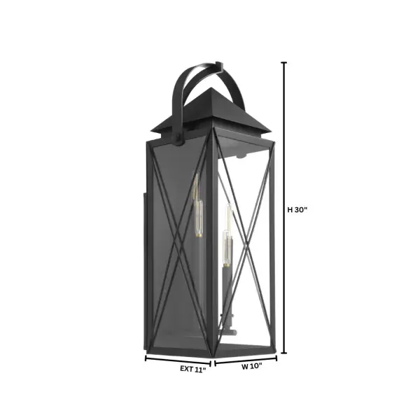 Mystic 30" 4-Light Outdoor Wall Lantern in Matte Black - Image 10