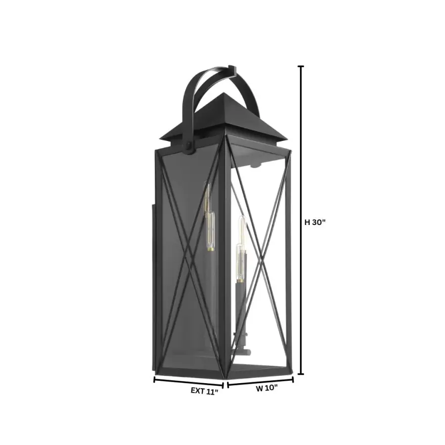 Mystic 30" 4-Light Outdoor Wall Lantern in Matte Black - Image 10