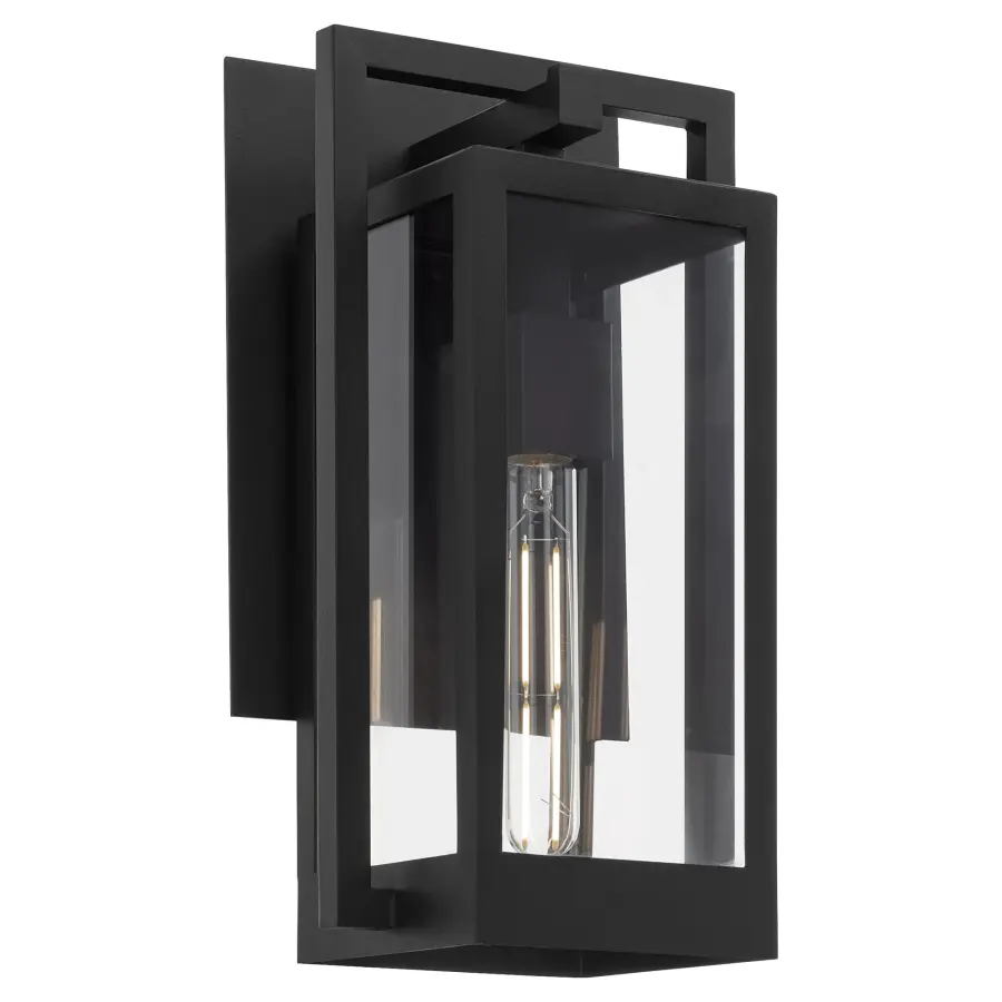Marco 15" Outdoor Lantern in Textured Black - Image 1