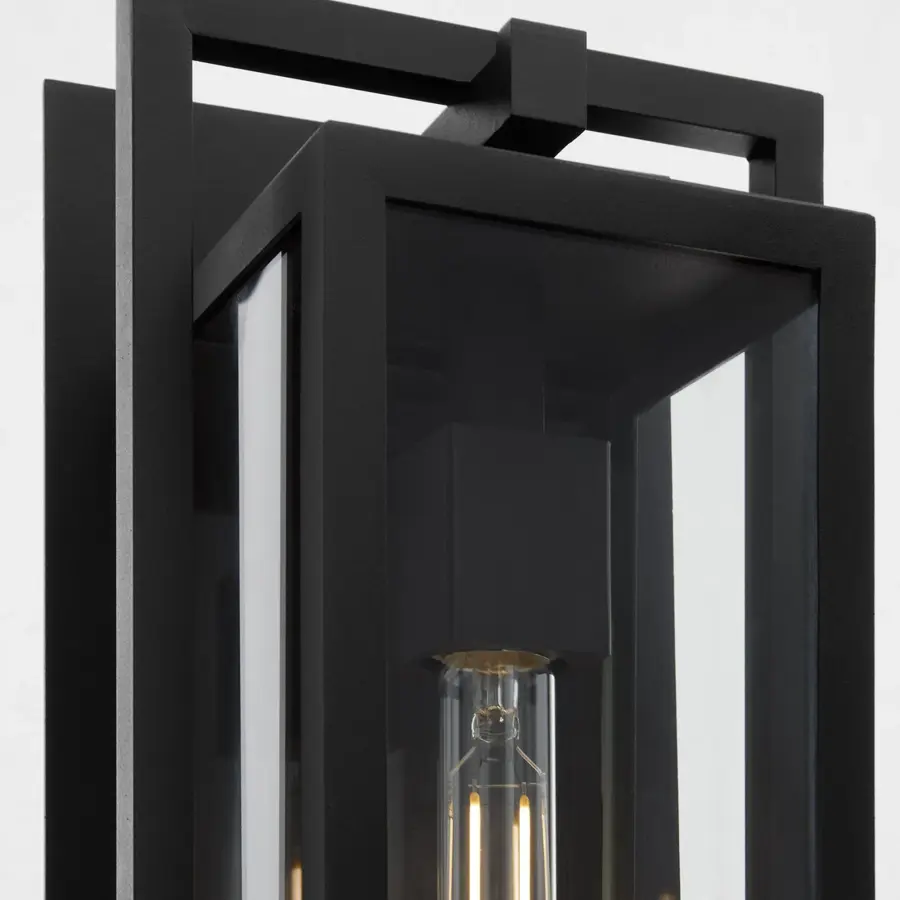 Marco 15" Outdoor Lantern in Textured Black - Image 3