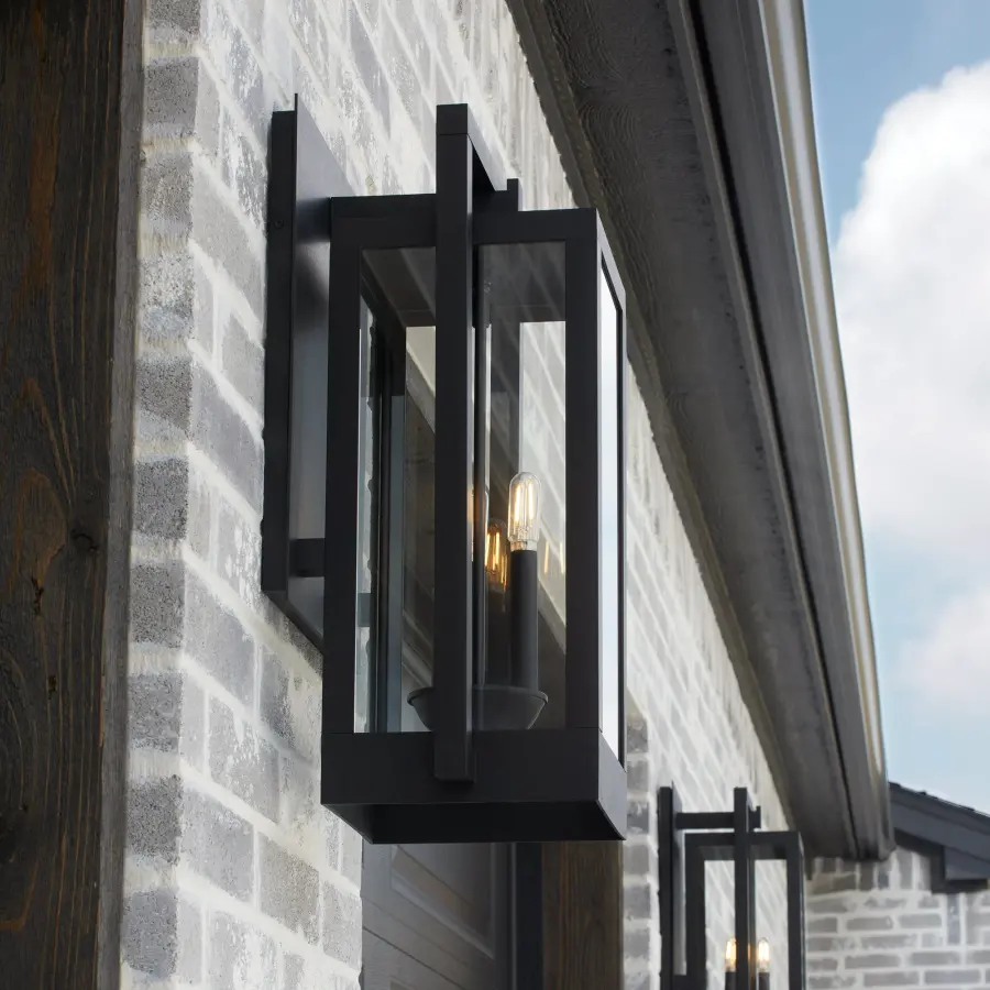 Marco 15" Outdoor Lantern in Textured Black - Image 6