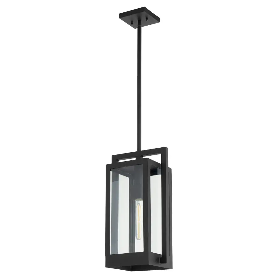 Marco 18" Outdoor Pendant in Textured Black - Image 1