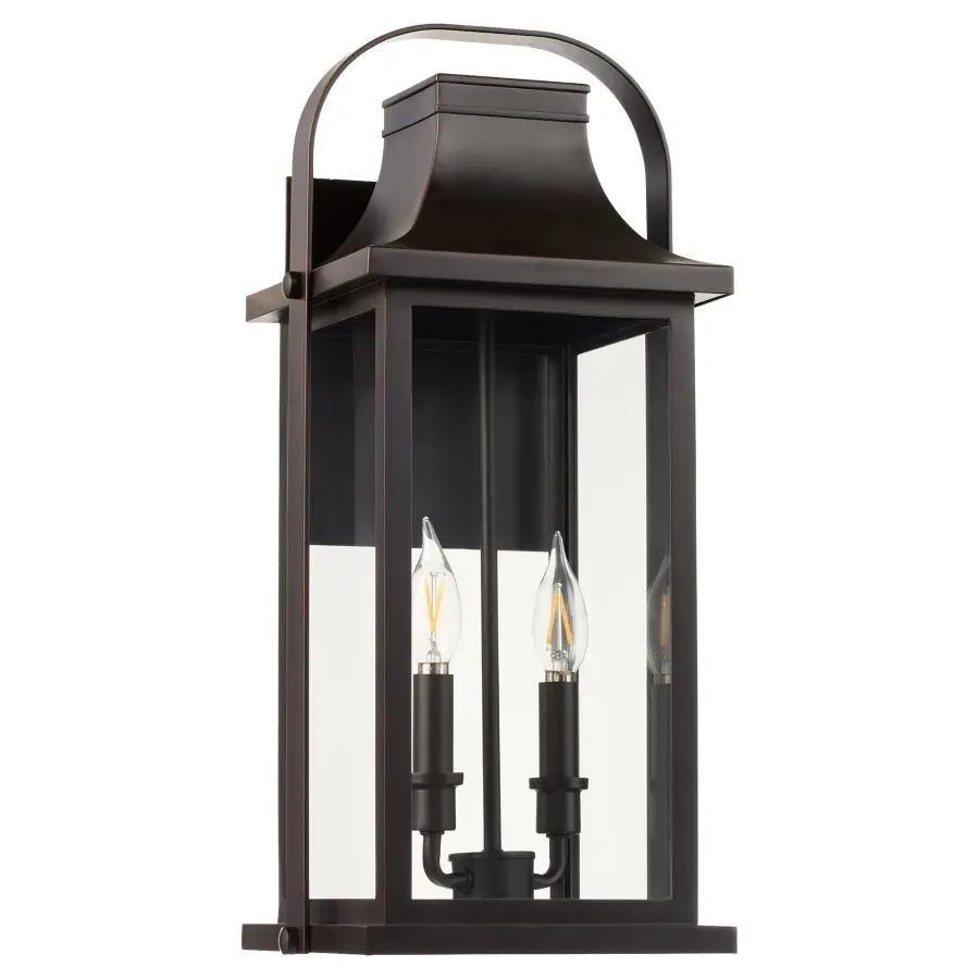 Downey 20" 2-Light Outdoor Wall Lantern in Bronze - Image 1
