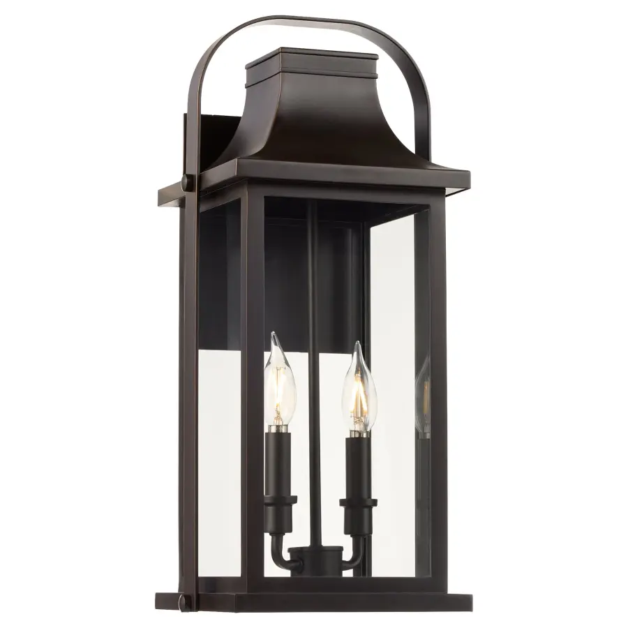 Downey 20" 2-Light Outdoor Wall Lantern in Bronze - Image 2