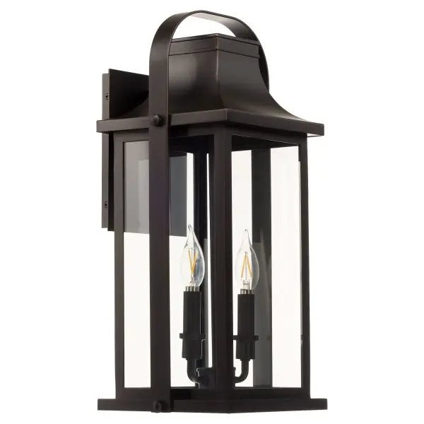 Downey 20" 2-Light Outdoor Wall Lantern in Bronze - Image 4