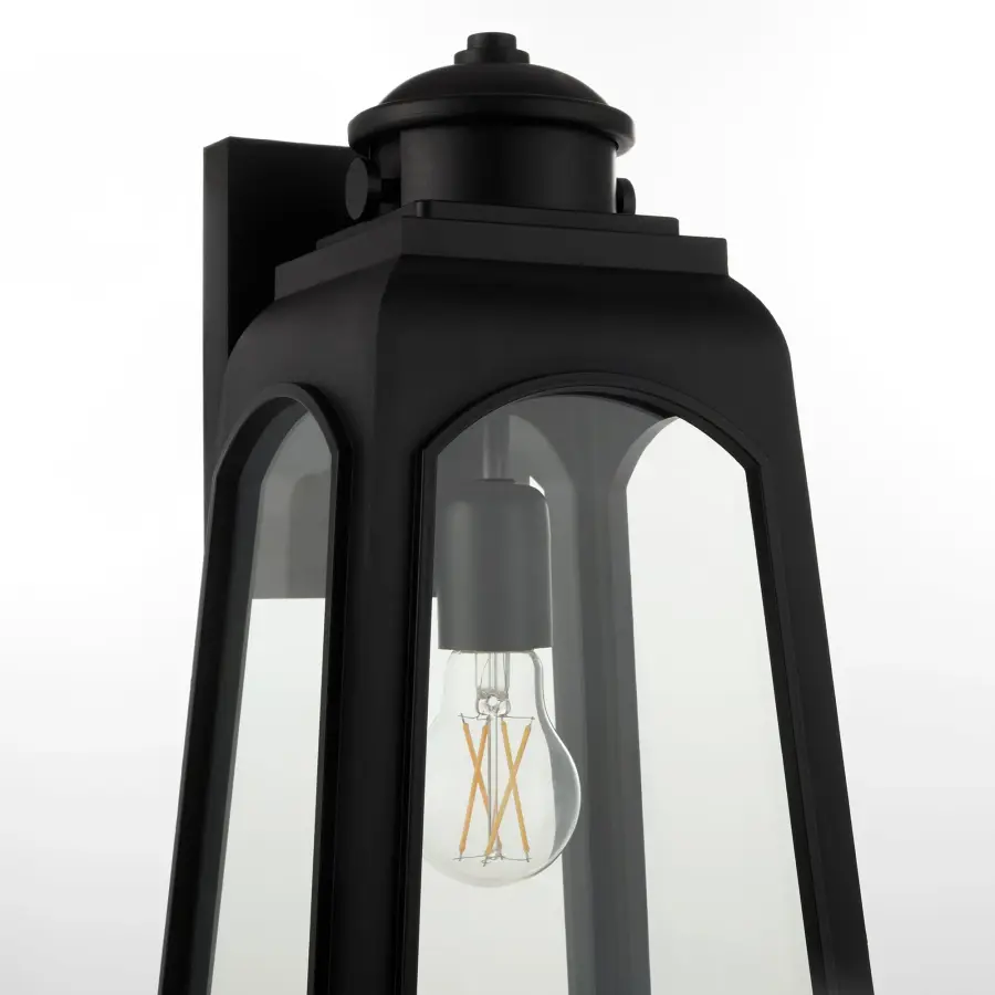 Francis 17" Outdoor Lantern in Matte Black - Image 3
