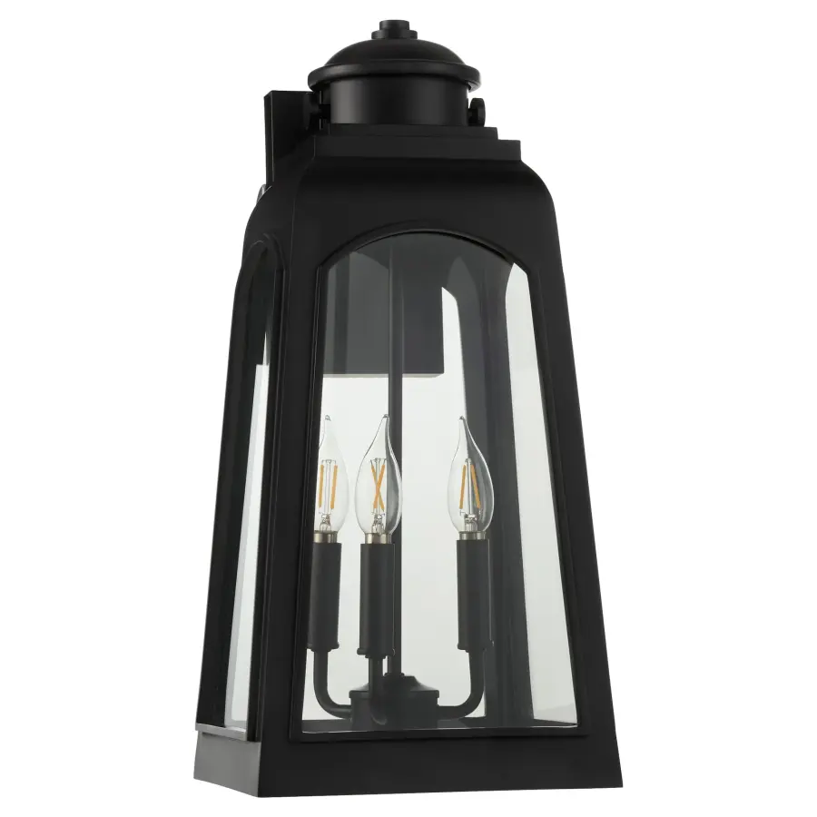 Francis 20" 3 Light Outdoor Lantern in Matte Black - Image 1