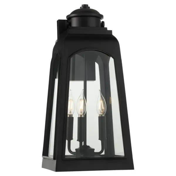 The Francis 20" lantern brings sophisticated Americana elegance to outdoor spaces with its transitional design. The matte black finish and generous 20-inch scale create commanding presence while maintaining versatility across architectural styles. - alternate view