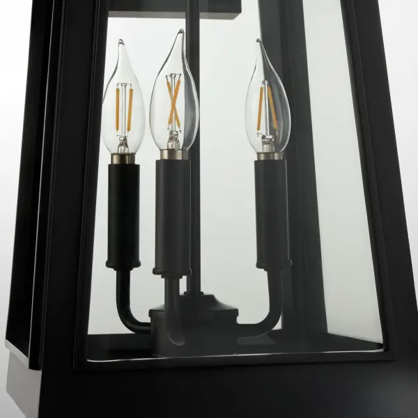Francis 20" 3 Light Outdoor Lantern in Matte Black - Image 3