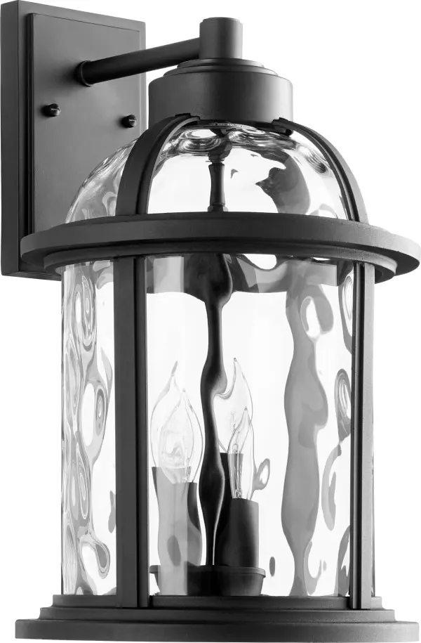 Elegant Transitional Outdoor Lighting with Hammered Glass Detail