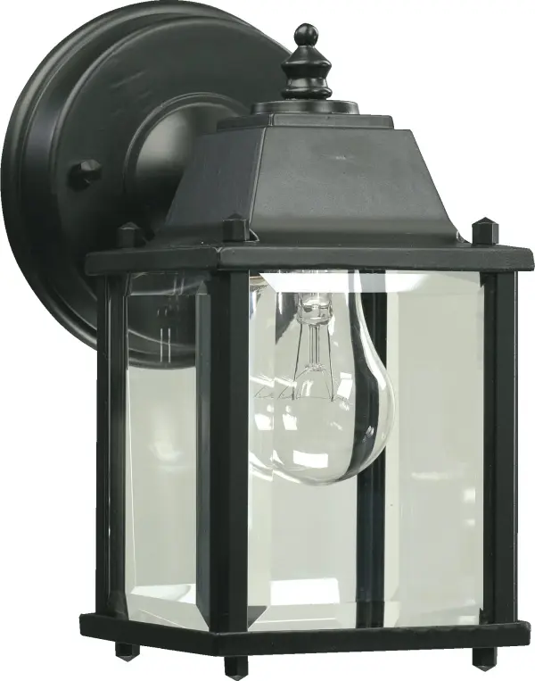 This 9" outdoor wall lantern combines classic design with modern durability. Its wet-listed rating and faceted clear glass panels deliver reliable, inviting illumination for any exterior space.