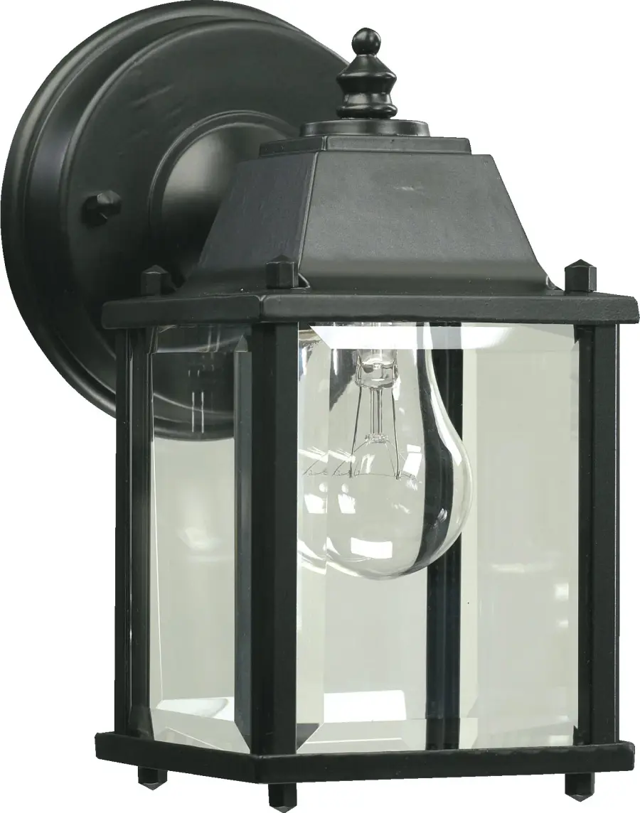 Traditional 9" Black Outdoor Wall Lantern