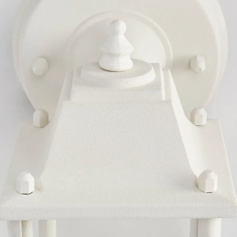 Traditional 9" White Outdoor Wall Lantern - Image 2