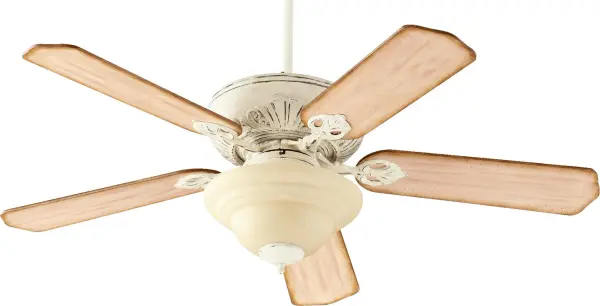 The Chateaux ceiling fan brings timeless traditional styling with scalloped tip blades and floral blade arms. Its 52-inch span and Persian White finish create a sophisticated focal point while delivering reliable air circulation. - alternate view