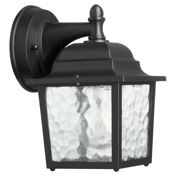 Traditional 8" Outdoor Wall Lantern in Black - Image 1