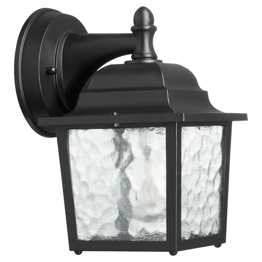 Traditional 8" Outdoor Wall Lantern in Black - Image 1