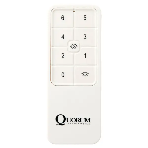 This comprehensive remote control kit offers precise fan speed control with 6 settings, forward/reverse motor functions, and integrated light dimming. The DIP switch technology ensures reliable operation for Quorum DC ceiling fans.