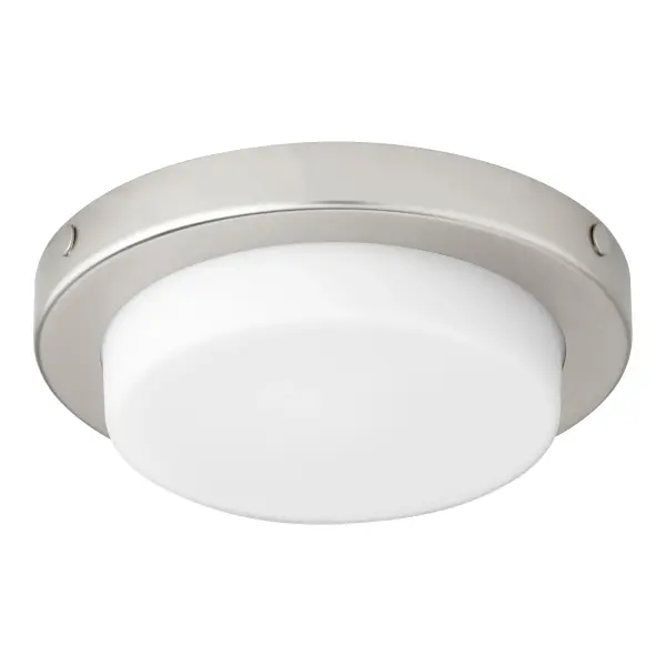 This versatile 18W LED light kit offers a clean, contemporary look with its Satin Nickel finish and white acrylic diffuser. Perfect for upgrading existing ceiling fans or replacing outdated light kits with modern LED efficiency.