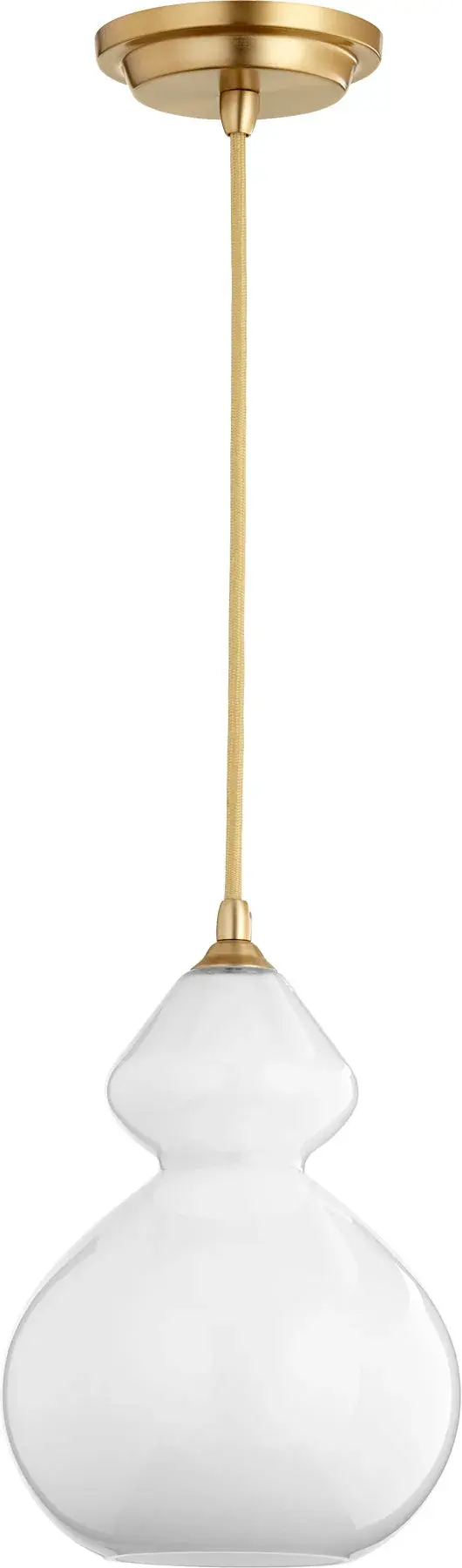 Opal Filament Pendant in Aged Brass